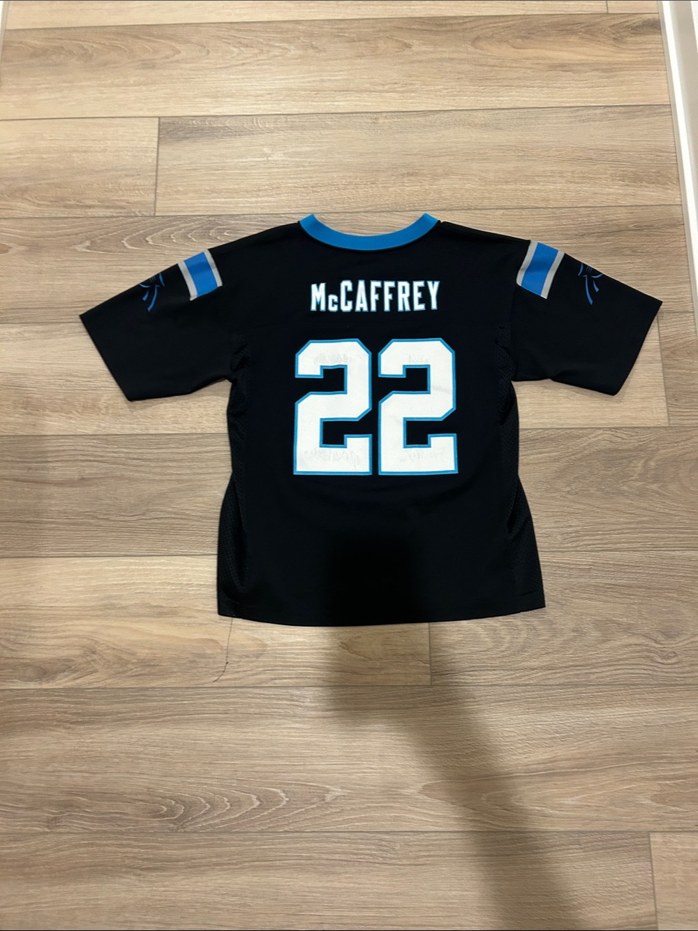 NFL McCaffrey #22 Black and Blue Kids Jersey